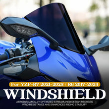 Front Windshield Windscreen Deflector Compatible with Yamaha R6 17-24/R7 2021-2025