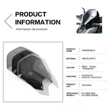 Front Windshield Windscreen Deflector Compatible with Kawasaki Z900 2025