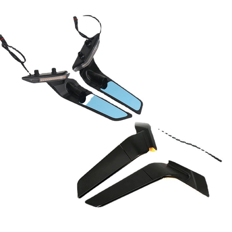 LED Winglet Rearview Mirrors with Turn Signals Compatible with BMW S1000RR 2019-2024