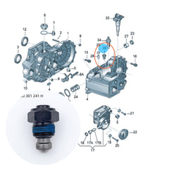 020301241H Gearbox Positioning Bolt for Volkswagen, 0-10, Audi Golf - NexuParts