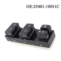 Power Window Switch 25401-1BN1C / 1BN1C, Compatible with Nissan (Left / Driver Side)