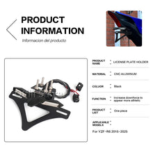 Short Tail License Plate Holder with LED Light Compatible with Yamaha YZF-R6 2015-2025
