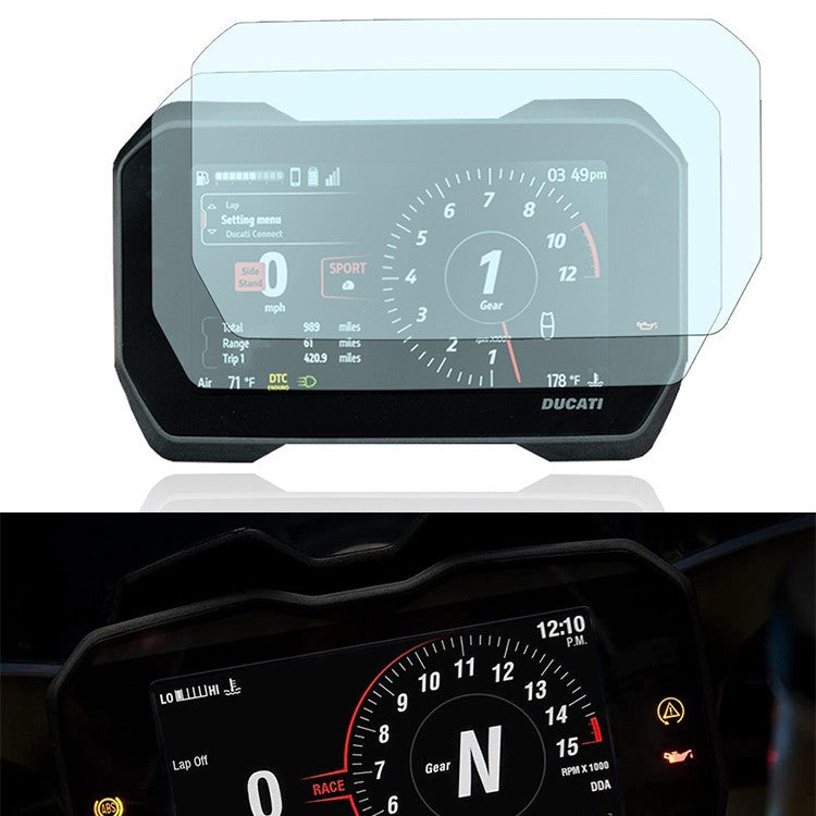 Dashboard Screen Protector Film Compatible with Ducati Panigale V4 Streetfighter V4 Clear Anti-Scratch 2PCS