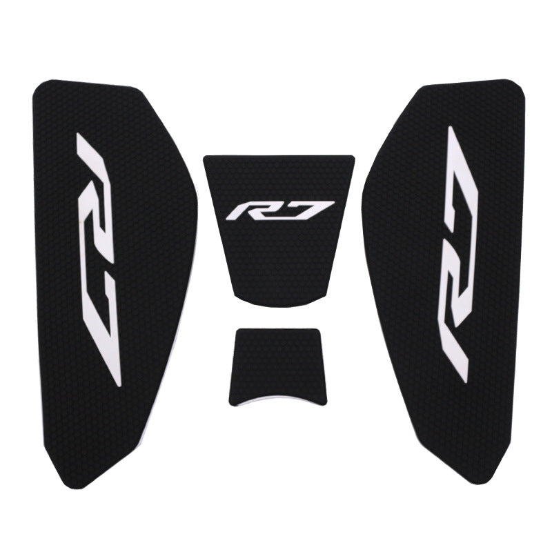 Fuel Tank Side Knee Grip Pads Compatible with Yamaha YZF-R7 2021-2022 Black Rubber Anti-Slip Tank Protector 4PCS