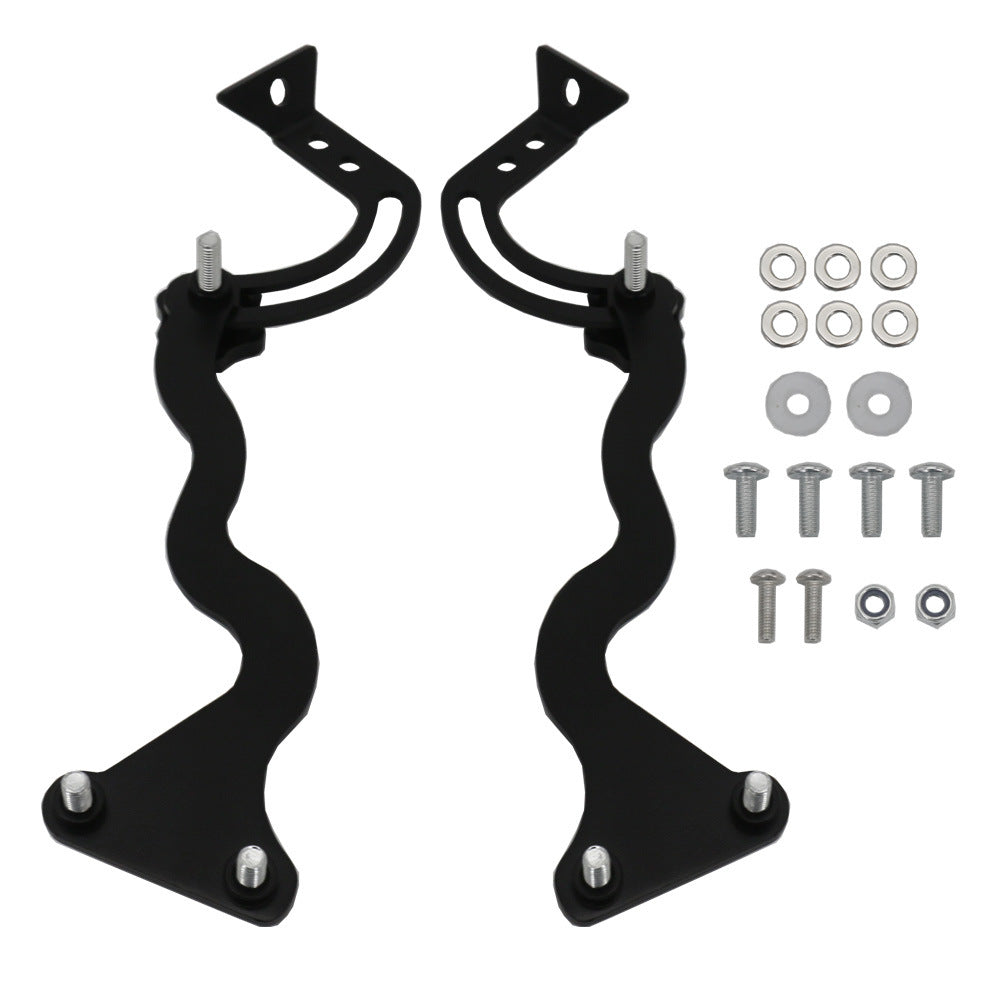 Adjustable Windshield Reinforcement Brackets Compatible with BMW R1200GS R1250GS Adventure Stainless Steel Black
