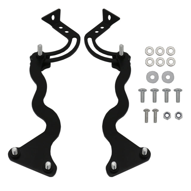 Adjustable Windshield Reinforcement Brackets Compatible with BMW R1200GS R1250GS Adventure Stainless Steel Black