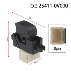 Power Window Switch 25411-0V000 / 0V000, Compatible with Nissan