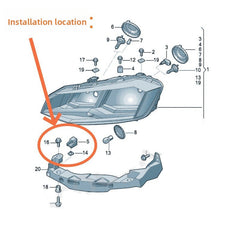 6R0941511 Headlight Mounting Bracket for Volkswagen, 0-10, low_margin Polo - NexuParts