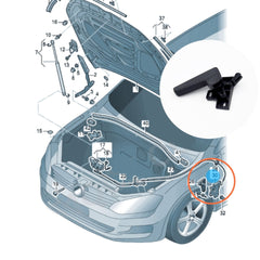 6RD823533 Hood Release Handle for Volkswagen, Skoda, 0-10 Golf - NexuParts