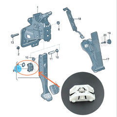 1J0721169 Brake Pedal Clip for Volkswagen, Audi, Skoda - NexuParts