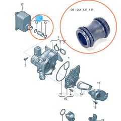 06K121131 Water Pipe Pump Connector for Volkswagen, Skoda, 0-10 Passat - NexuParts